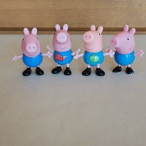 Vintage Peppa Pig Figures 2003 Jazwares Lot of 4 George Dinosaur Frog Topper Toy